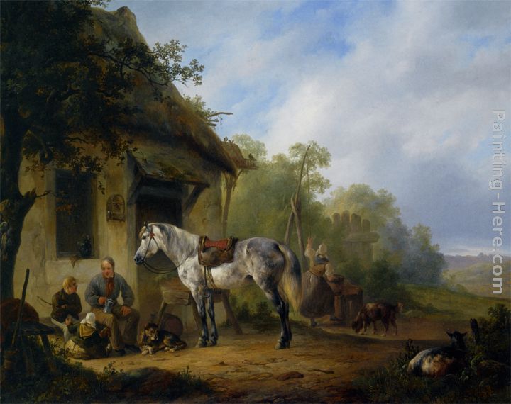 Wouter Verschuur Figures near a farmstead